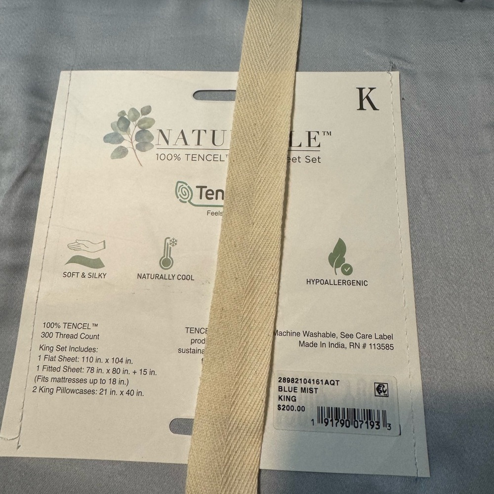 Naturelle Blue Mist King Sheet.